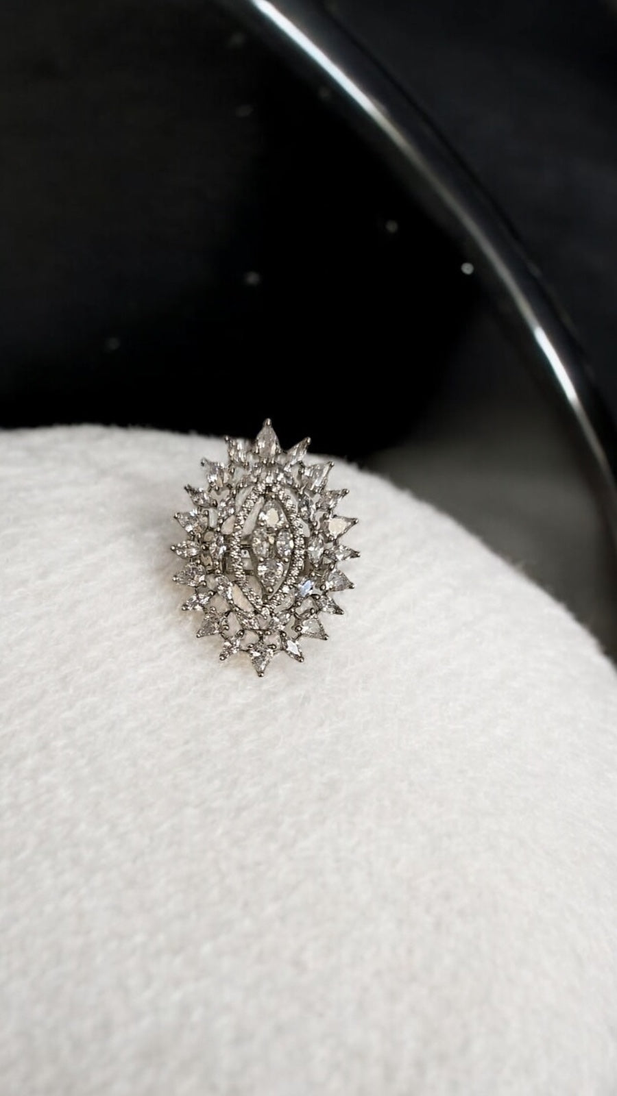 435364 Cz Adjustable Ring Silver