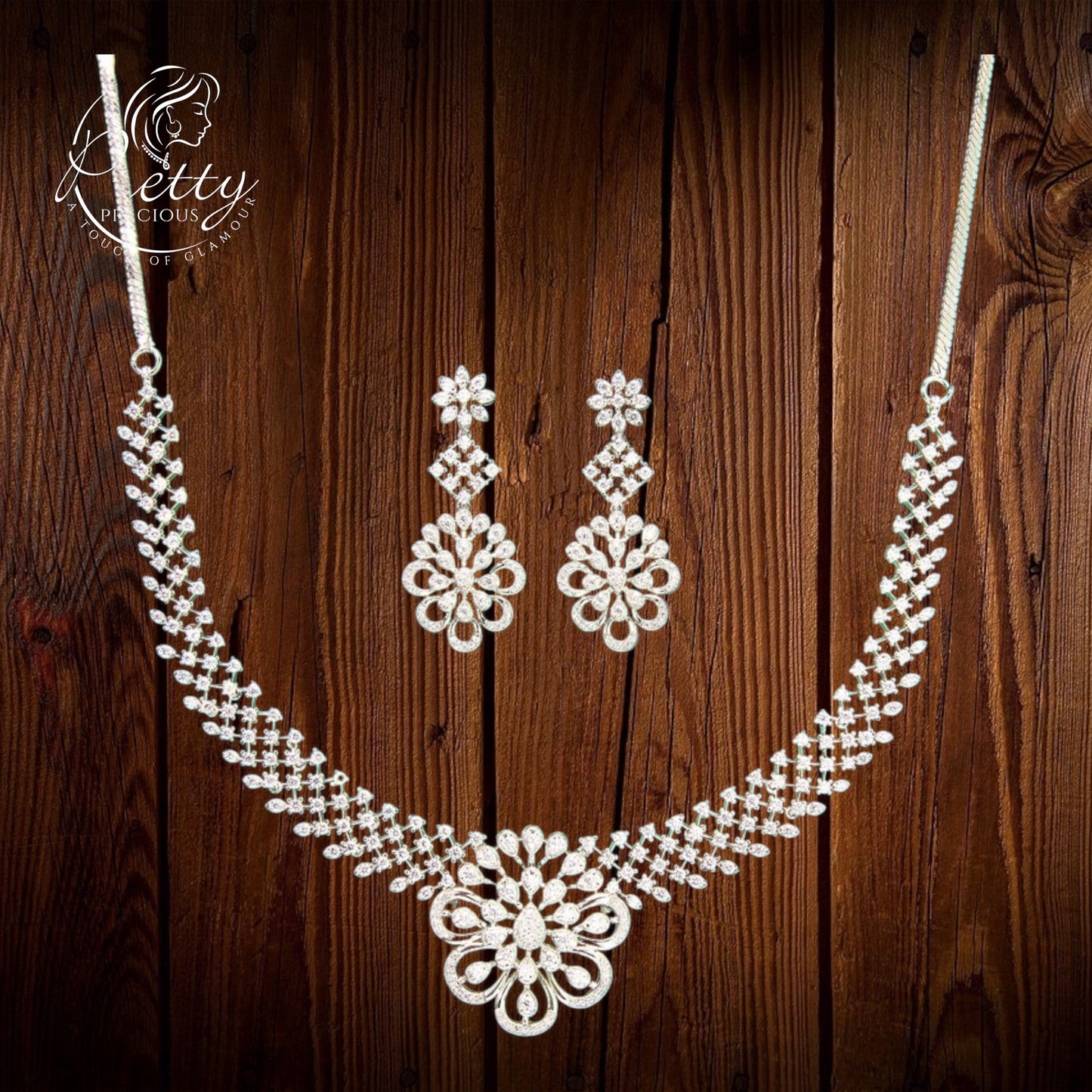 436614 Cz Delicate Necklace Silver