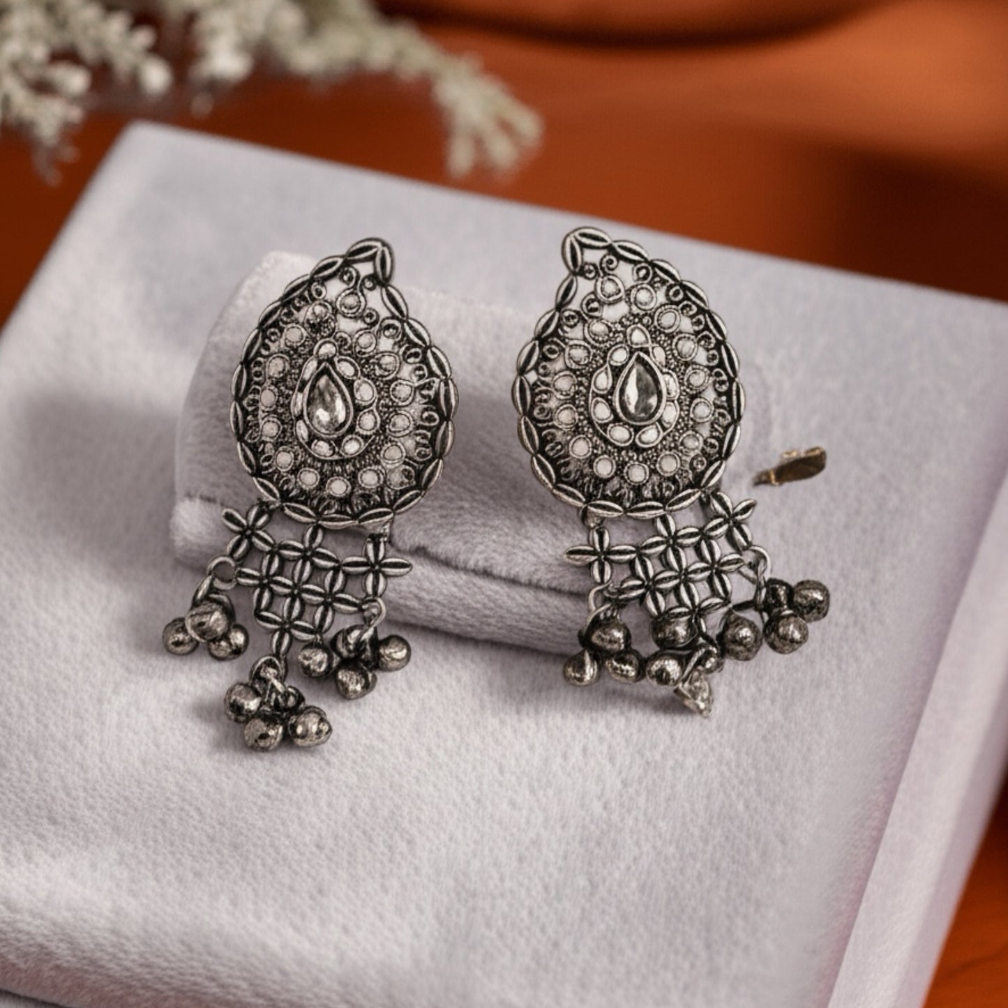 804992 Pretty Precious Fashion Oxidised Silver Stylish Party Wear Earrings for Women and Girls