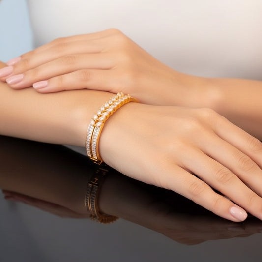 434623 Cubic Zirconia Classic Kada With Gold Plating