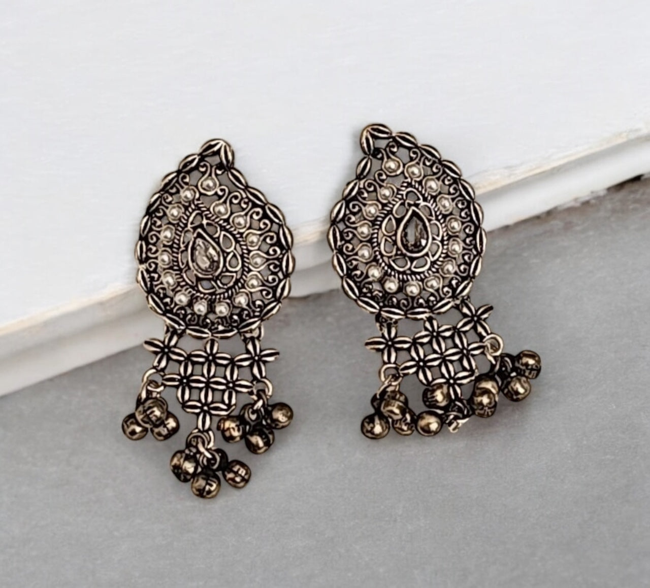 804992 Pretty Precious Fashion Oxidised Silver Stylish Party Wear Earrings for Women and Girls