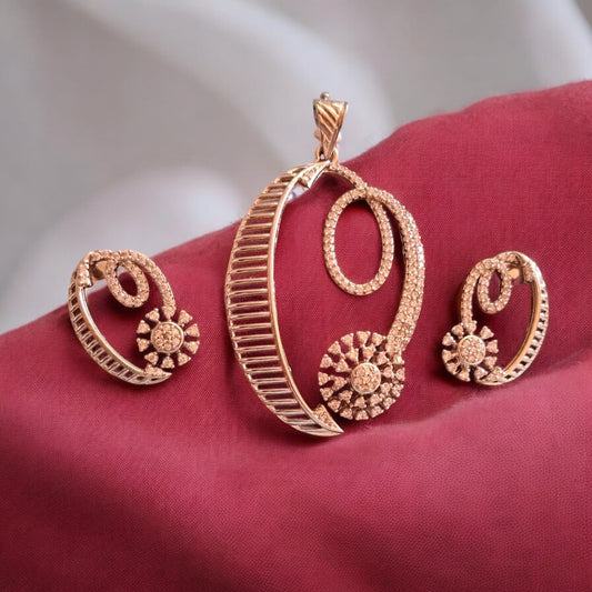 436765-American Diamond Delicate Pendant Set With Rhodium Plating