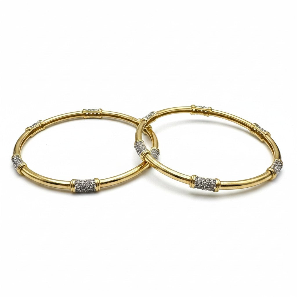1590 Women’s American Diamond Bangles – Elegant and Stylish Daily & Party Wear Jewellery With 2 Tone Plating-Size 2.6
