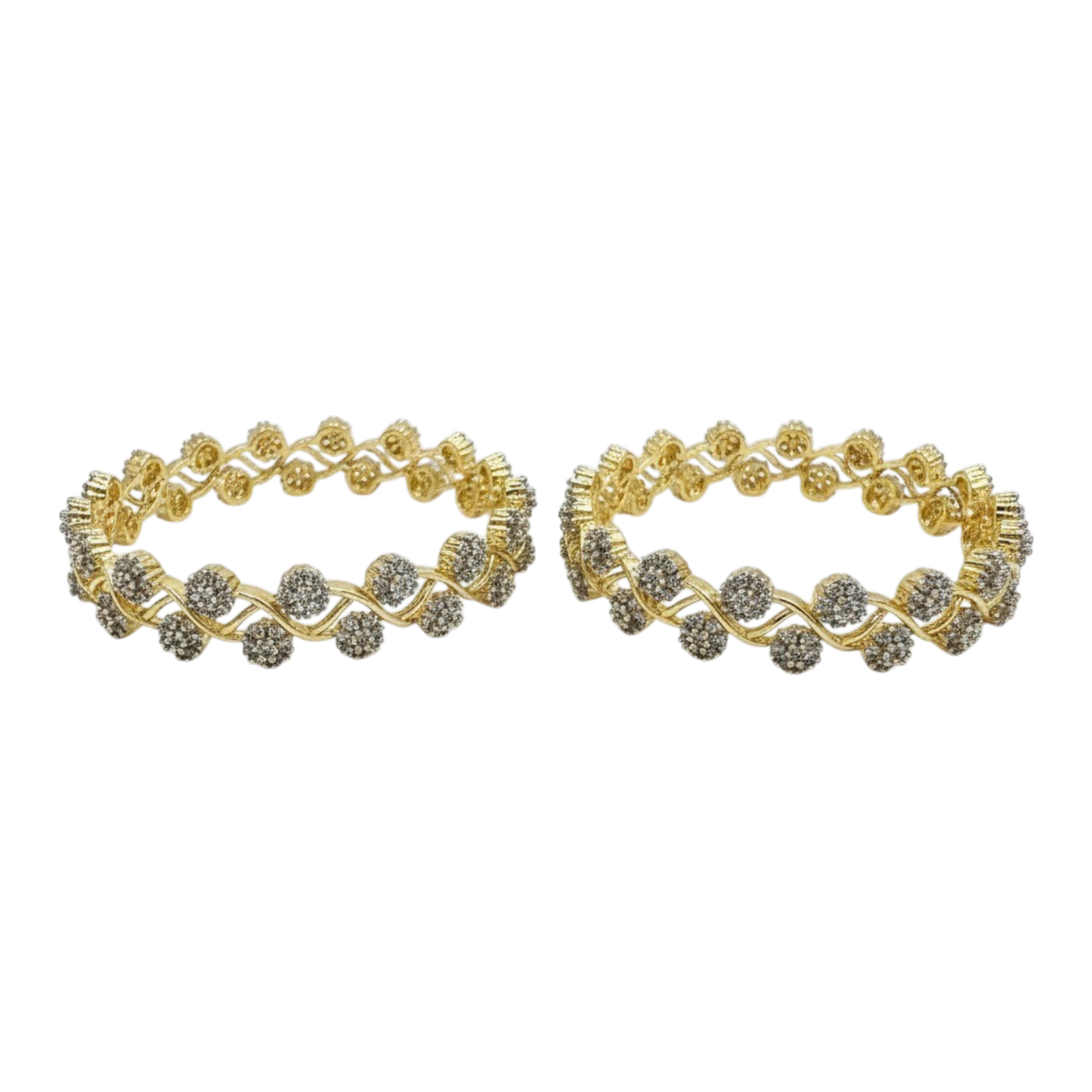1591 Women’s American Diamond Bangles – Elegant and Stylish Daily & Party Wear Jewellery With 2 Tone Plating-Size 2.8