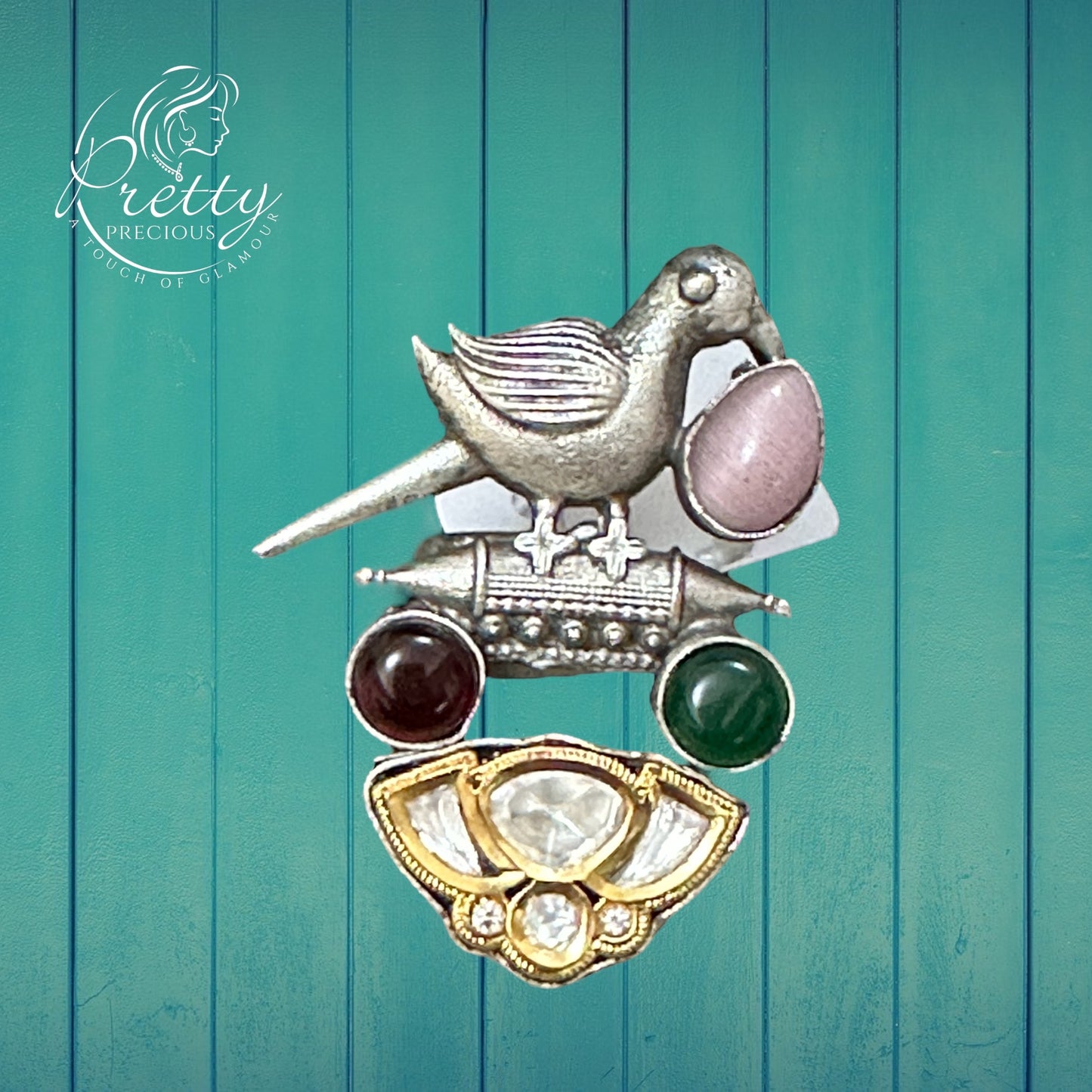 804645  Ring With Oxidised Plating