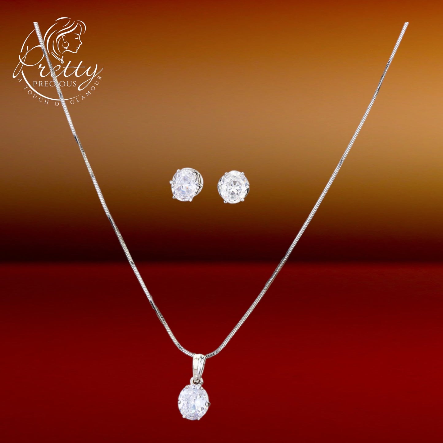 425323 Cubic Zirconia Delicate Pendant Set With Rhodium Plating