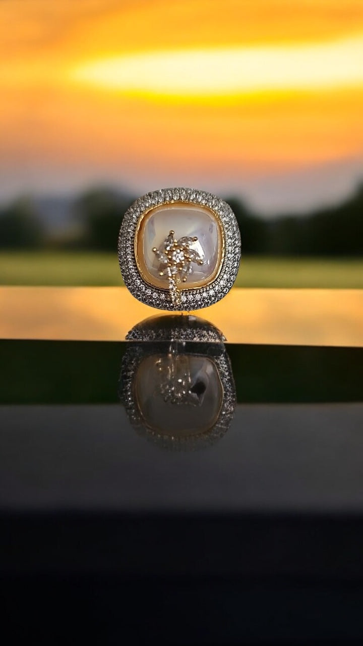 91859 RN Cz Adjustable Ring Moti