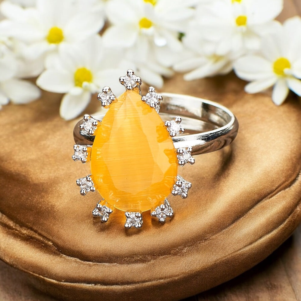429272 Cz Adjustable Ring Yellow