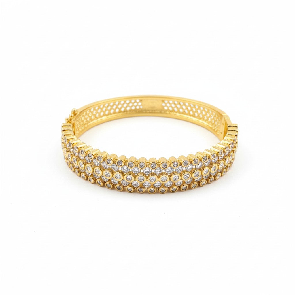 50223 Cubic Zirconia Classic Kada With Gold Plating
