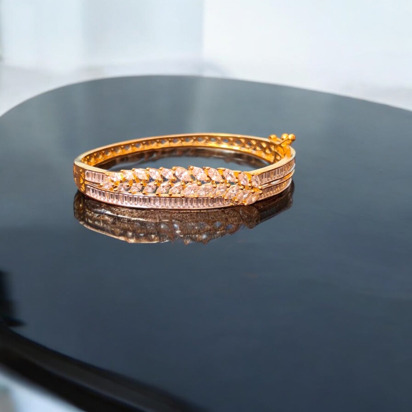 434623 Cubic Zirconia Classic Kada With Gold Plating