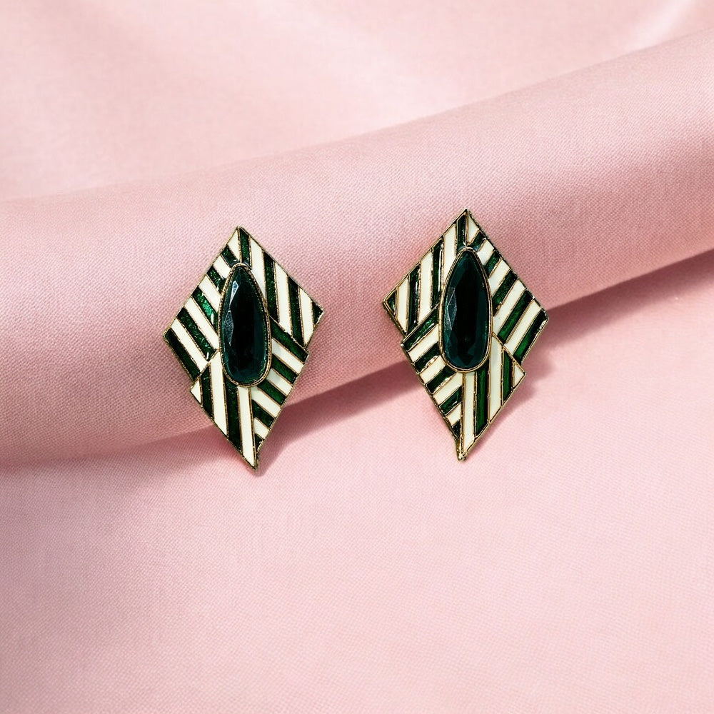 111616-Indo Western (Kundan) Earring-Green