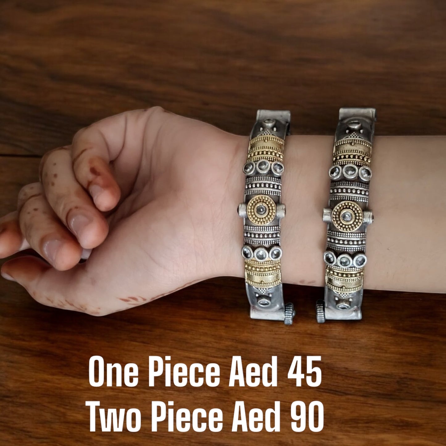 94509-KDO Classic  Kada With Oxidised Plating-Design 3 White