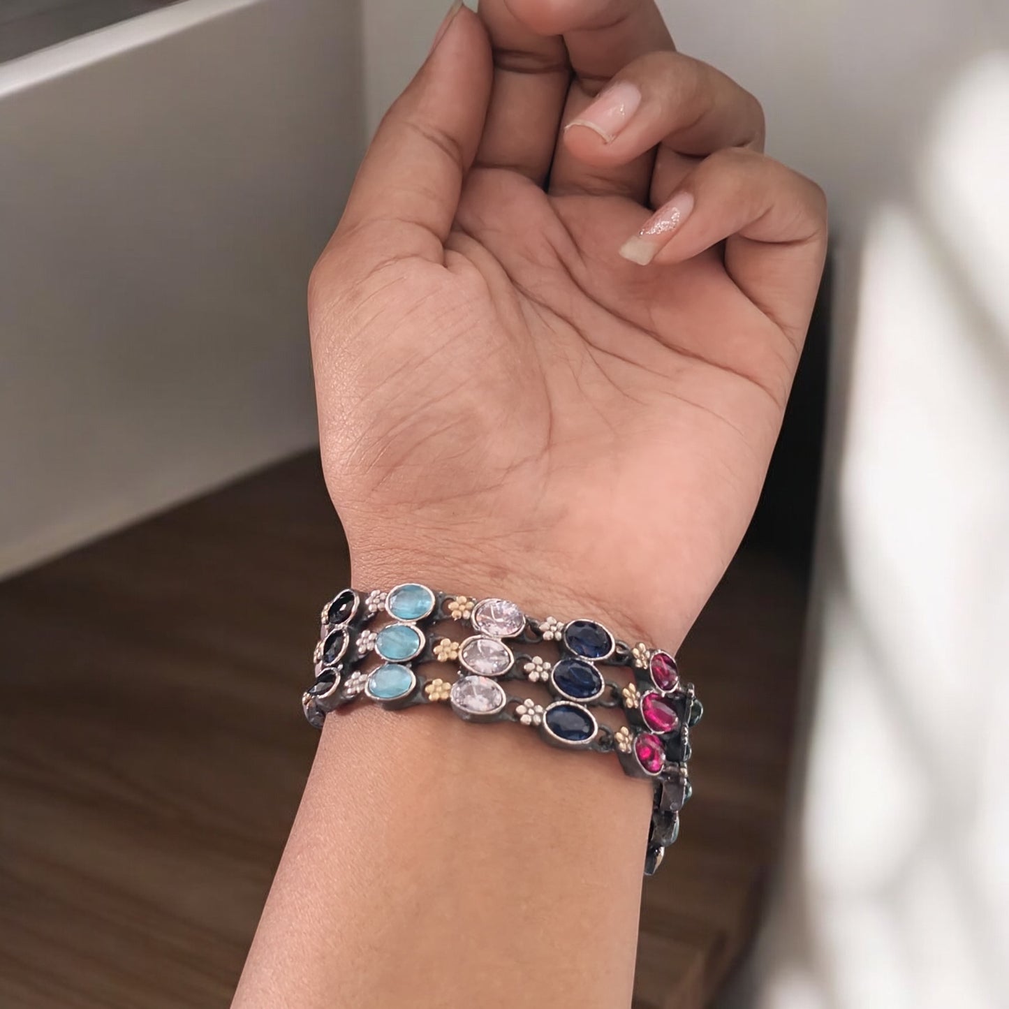 93509-BRO Classic Kada With Oxidised Plating-MULTI