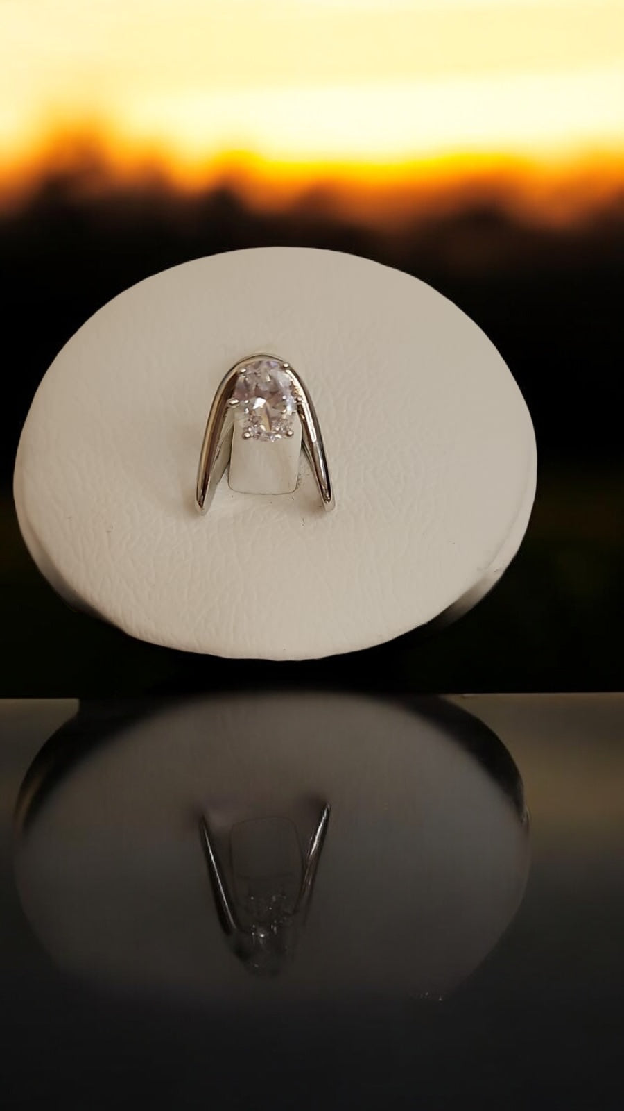 436918 Cz Adjustable Ring Silver