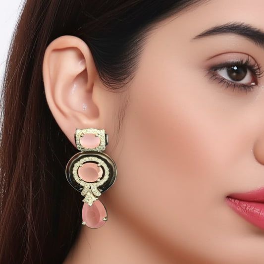 93459-ER  Earring With Gold/Rhodium Plating