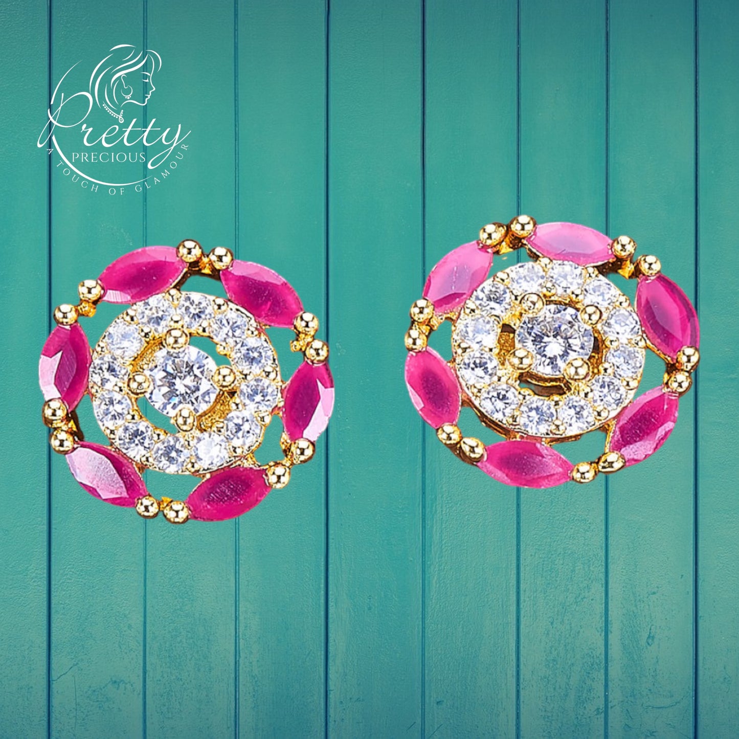 423572 Cubic Zirconia Delicate Tops With Gold Plating