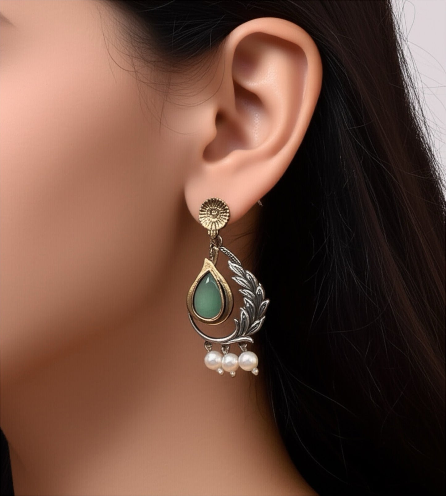 807523 Pretty Precious Fashion Oxidised Silver Stylish Party Wear Earrings for Women and Girls