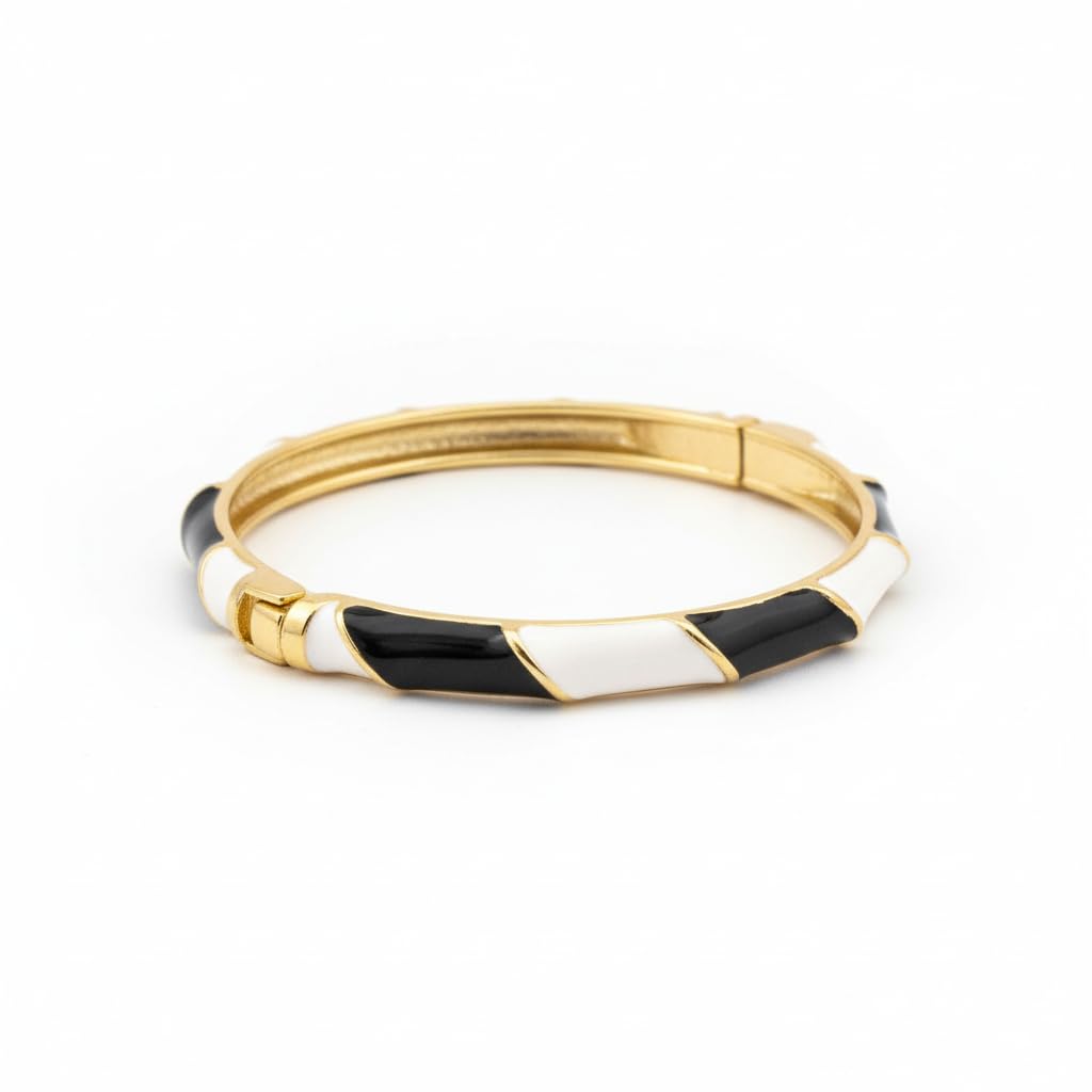 BC26179-Pretty Precious Openable Enamel Bracelet for Women & Girls | Designer Enamel Kada | Anti-Tarnish, Lightweight Fashion Jewellery-Two colours