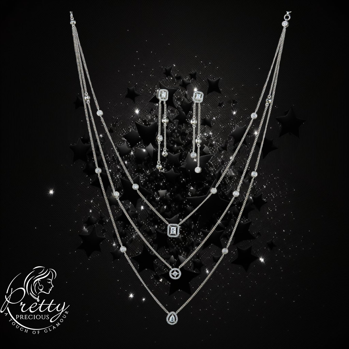 420928 Cz Delicate Necklace With Rhodium Plating