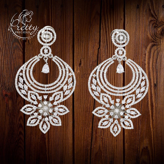 422161 American Diamond Chand Earring