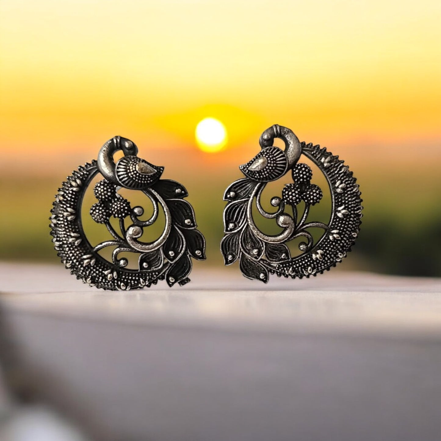 924371 Pretty Precious Fashion Oxidised Silver Stylish Party Wear Earrings for Women and Girls