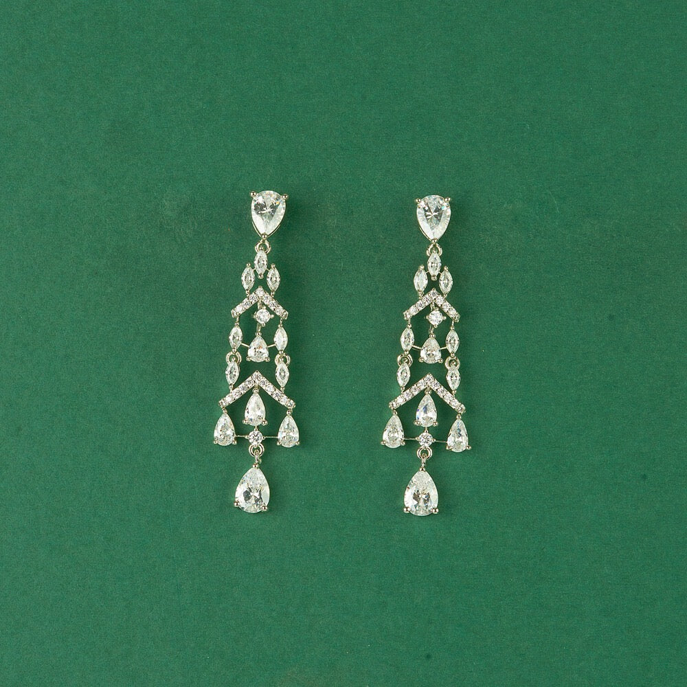 437567 CZ Earring With 2 Tone Plating