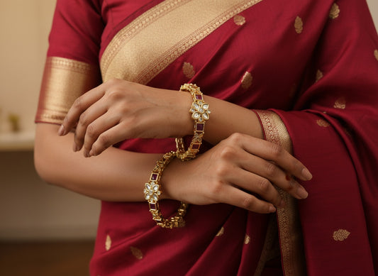 1009 Cz Classic Bangles-Size 2.6- Ruby