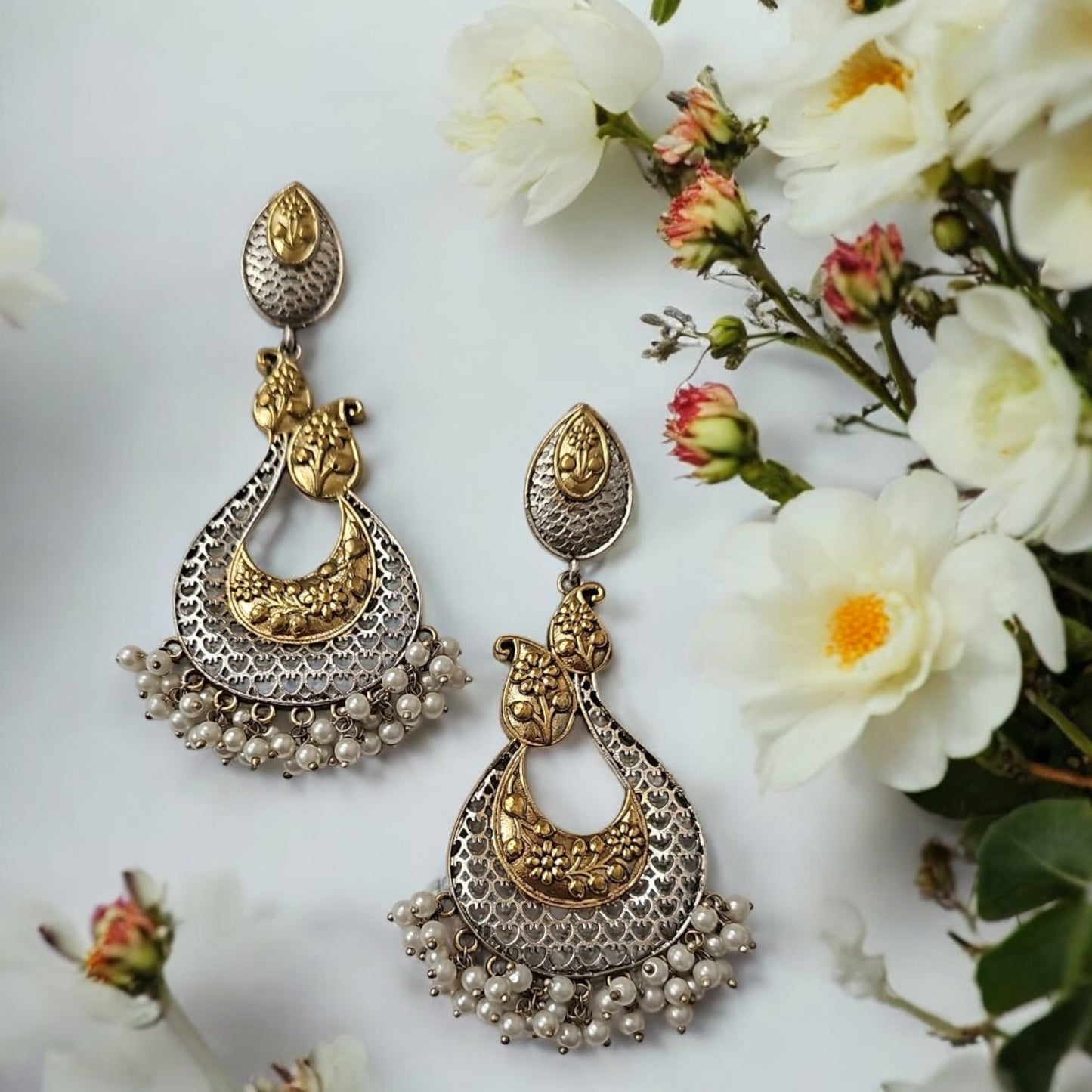 808675 Pretty Precious Fashion Oxidised Silver Stylish Party Wear Earrings for Women and Girls