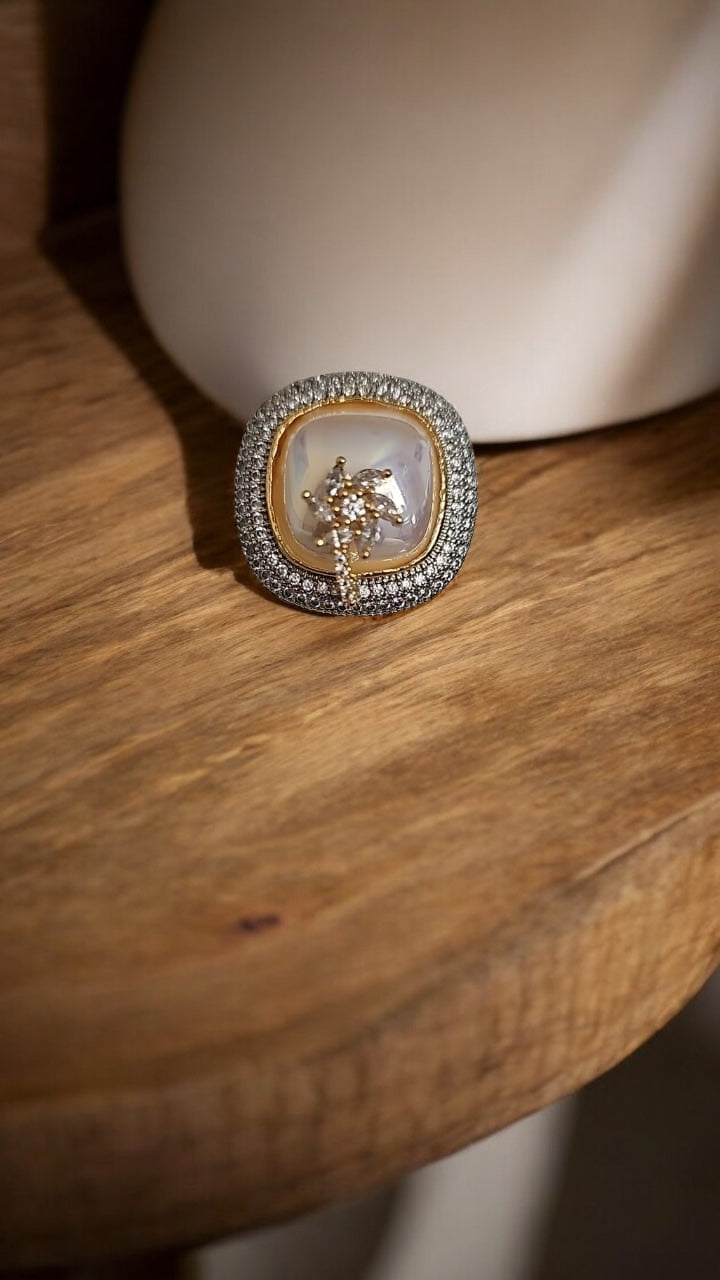 91859 RN Cz Adjustable Ring Moti