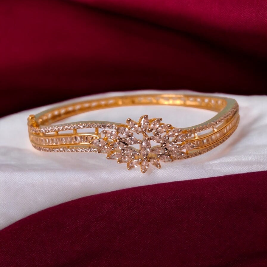436996 Cubic Zirconia Classic Kada With Gold Plating