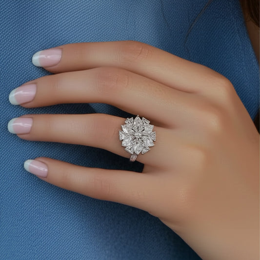 Ring250 Cz Adjustable Ring Silver