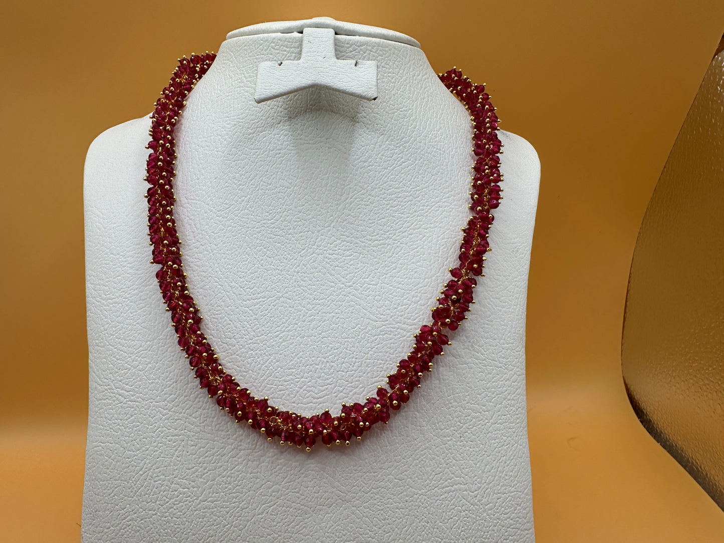 1041 Cubic Zirconia Mala Necklace-Ruby
