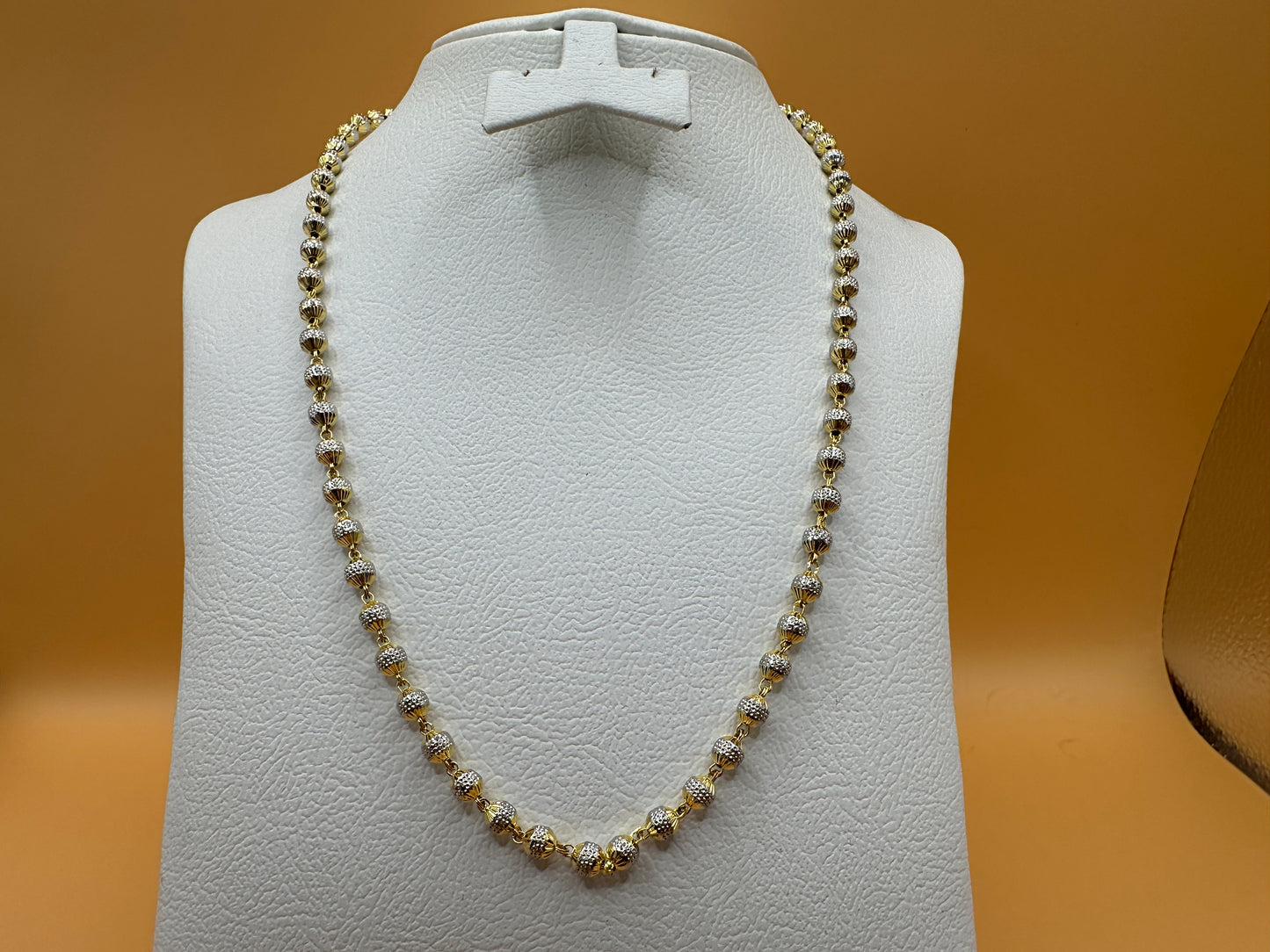 1043 Cubic Zirconia Mala Necklace-2 Tone