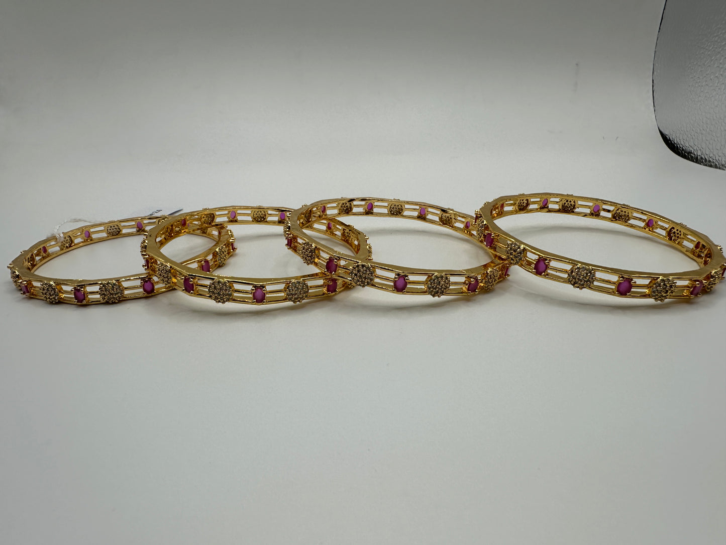 1014 Women’s American Diamond Bangles – Elegant and Stylish Daily & Party Wear Jewellery-Size 2.6- Ruby