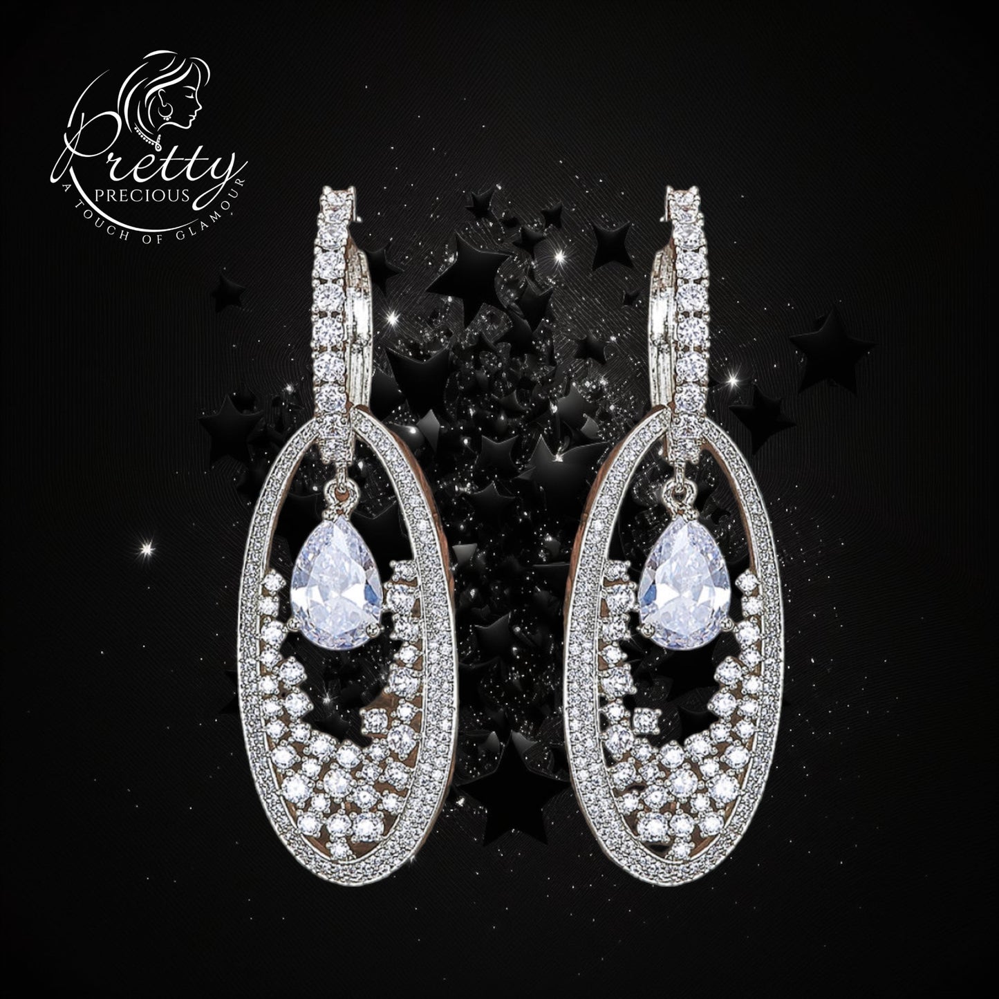 424946 Cubic Zirconia Classic Bali With Rhodium Plating