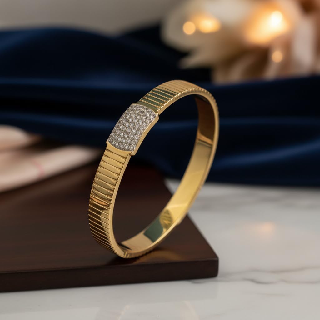 1452-Pretty Precious Anti-Tarnish Openable Stainless Steel Kada for Women & Girls | Western Openable SS Kada | Designer Bracelet