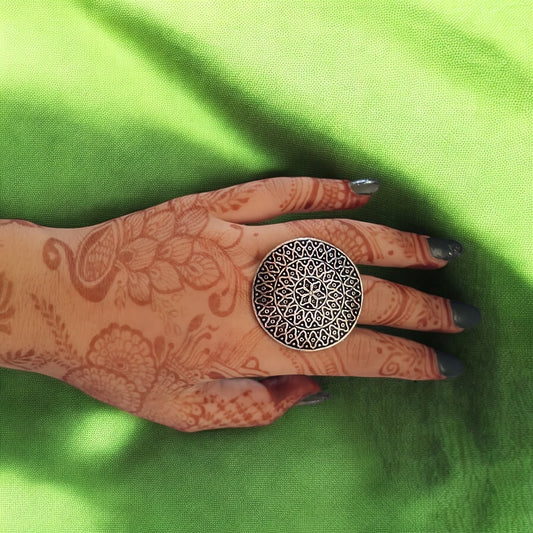 9809-RNO Ring With Oxidised Plating-Design 2