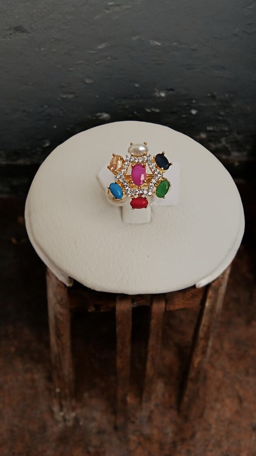 91459-RN Cz Adjustable Ring Multicolor