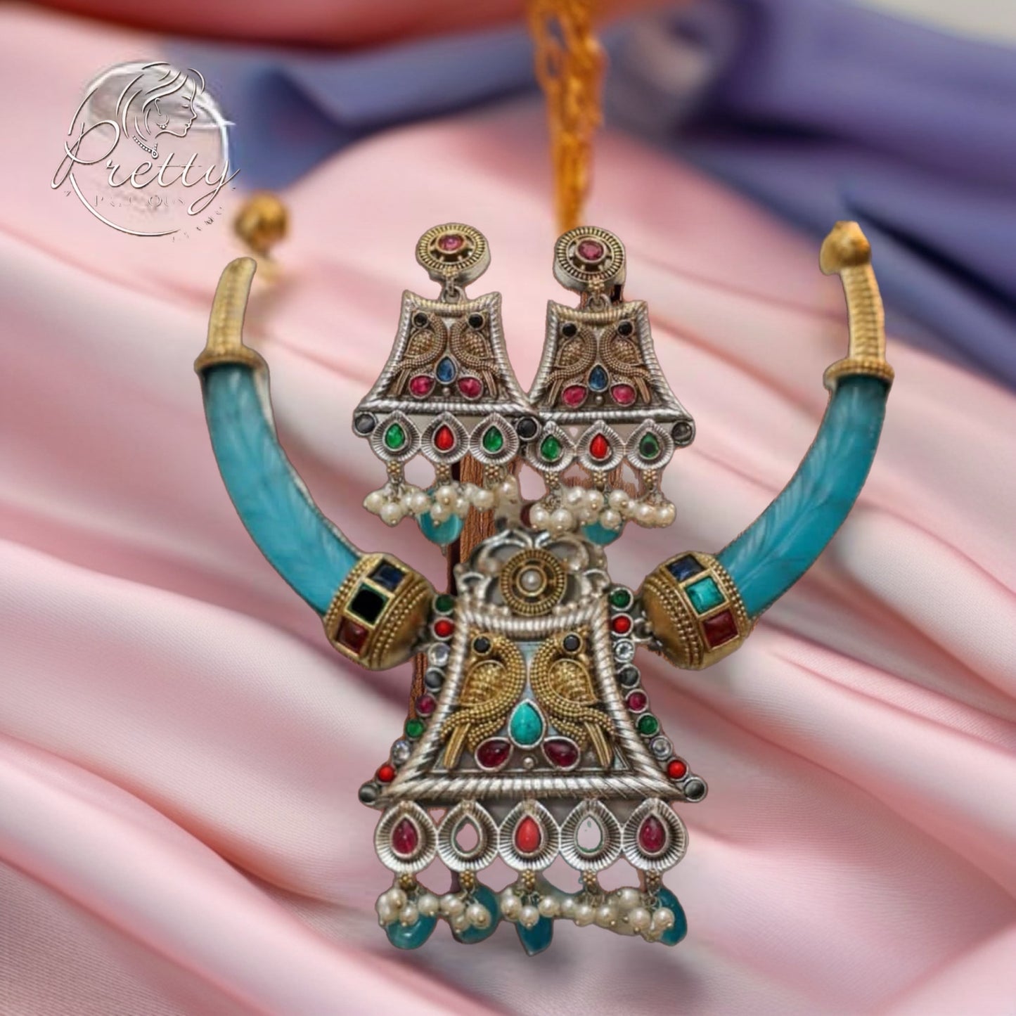804146 Traditional Hasli-style Necklace With Oxidised Plating