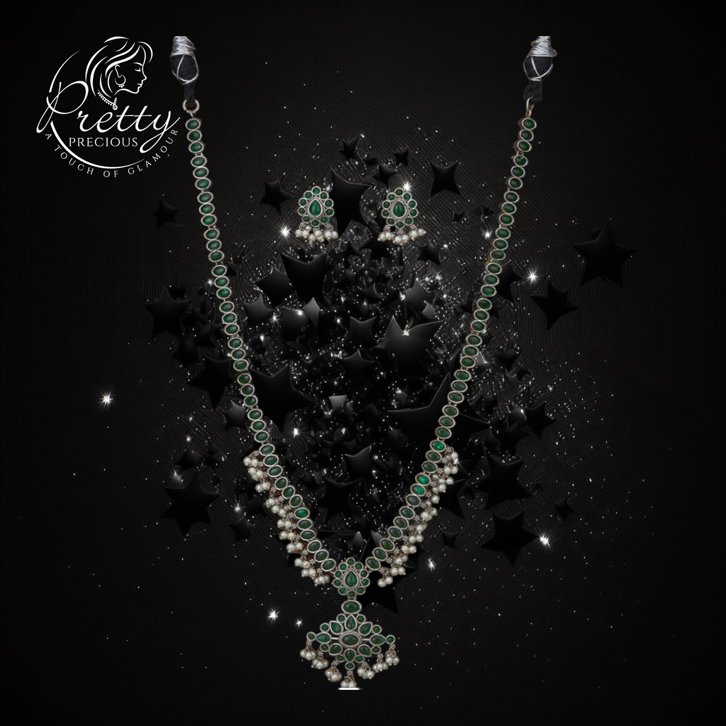 804105 Long Necklace With Oxidised Plating