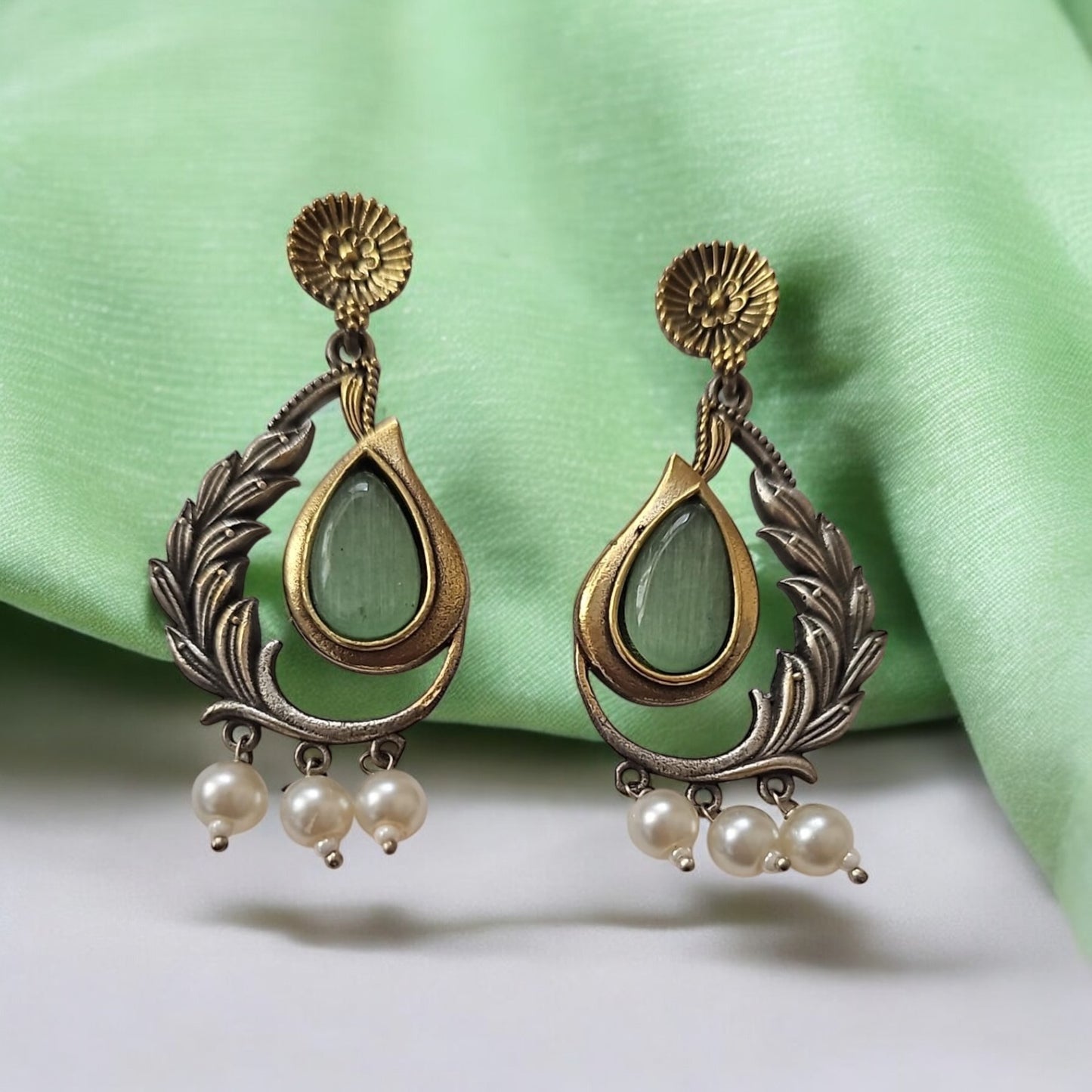 807523 Pretty Precious Fashion Oxidised Silver Stylish Party Wear Earrings for Women and Girls
