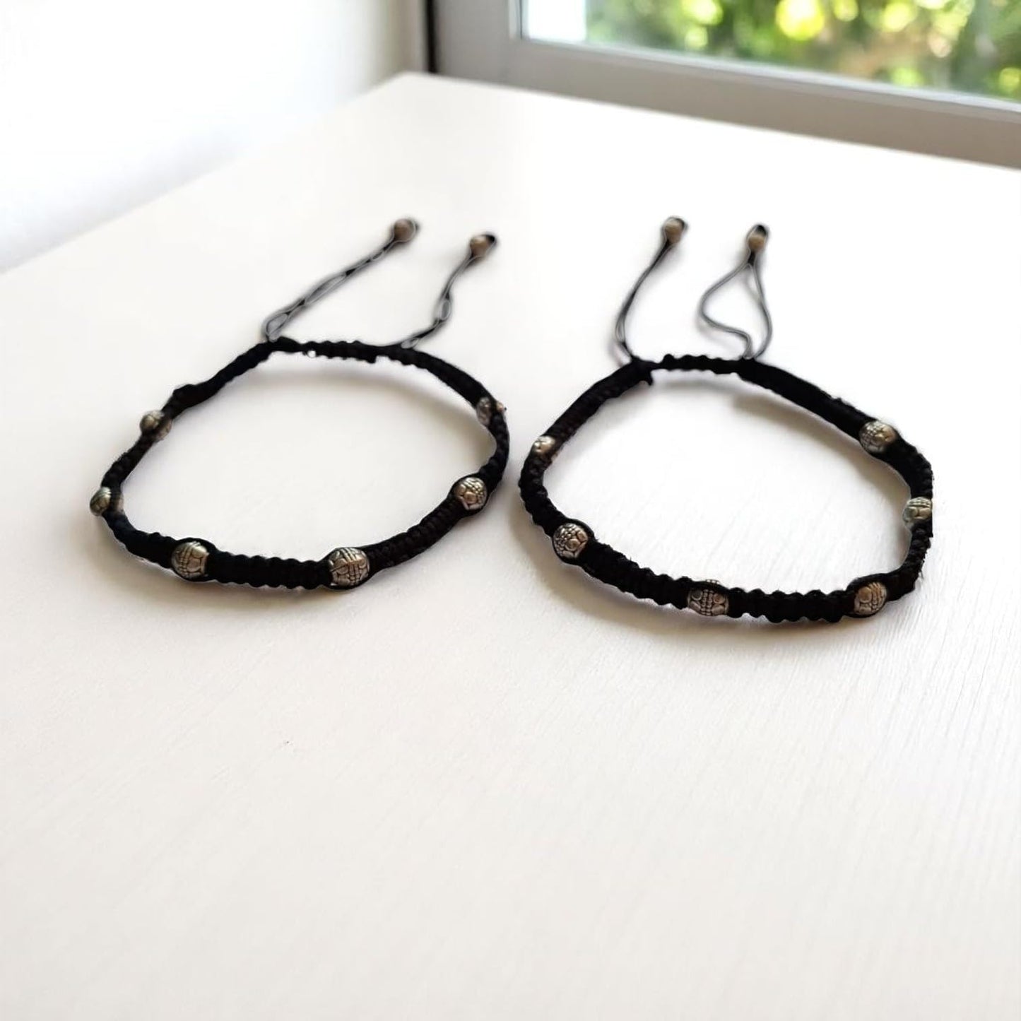 91709-ANO Classic Anklet With Oxidized Plating-Design 3