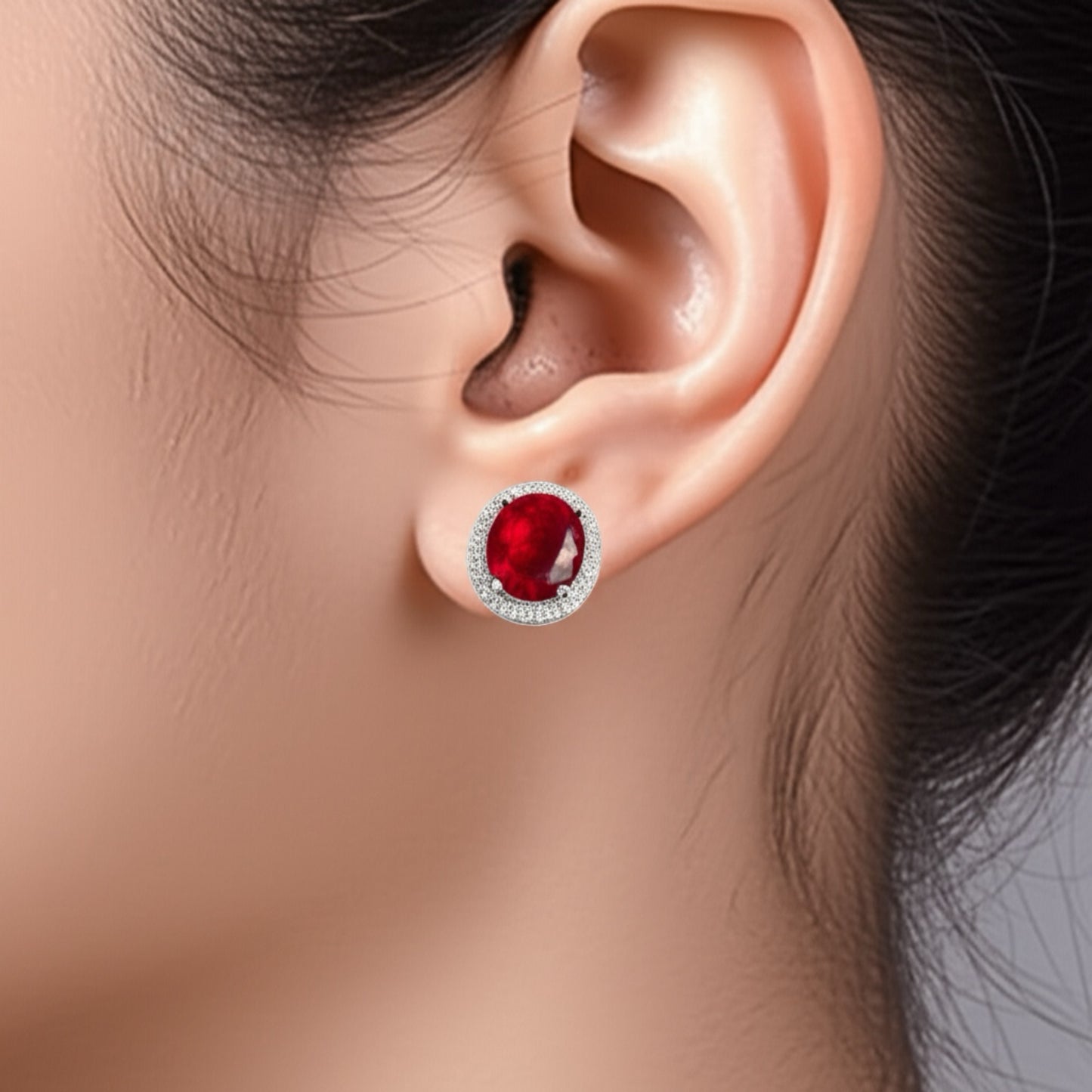 5046 CZ Earring With Gold/Rhodium Plating