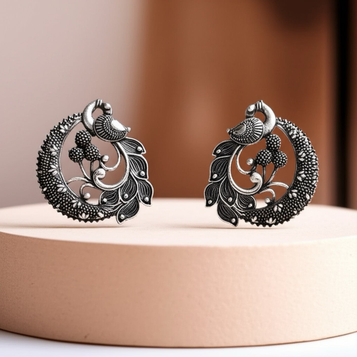 924371 Pretty Precious Fashion Oxidised Silver Stylish Party Wear Earrings for Women and Girls
