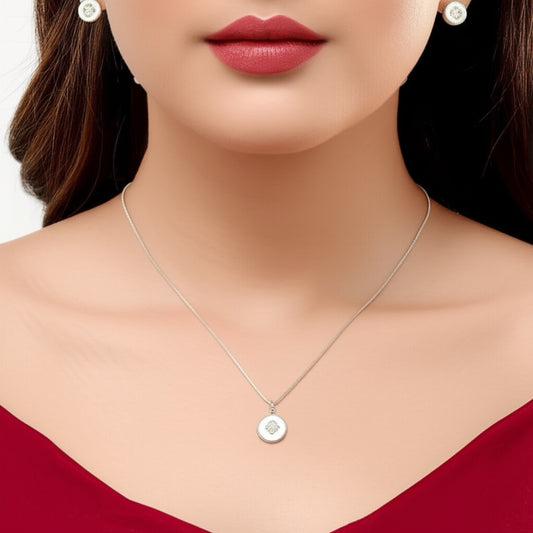 PS-290 Western Pendant Set Rhodium Plated