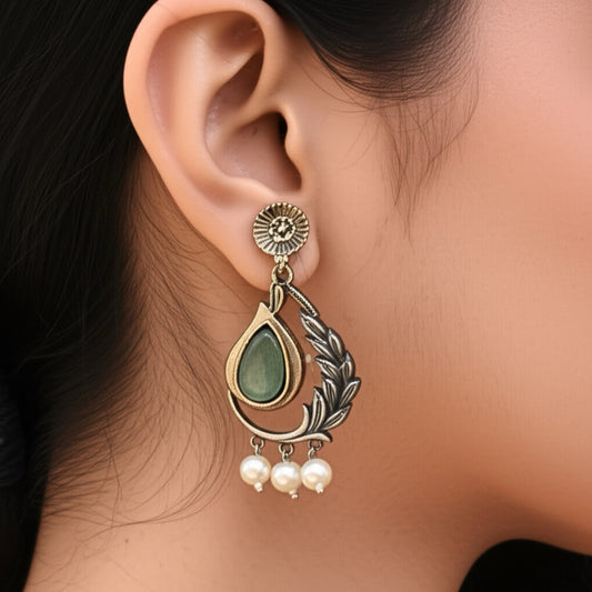 807523 Pretty Precious Fashion Oxidised Silver Stylish Party Wear Earrings for Women and Girls