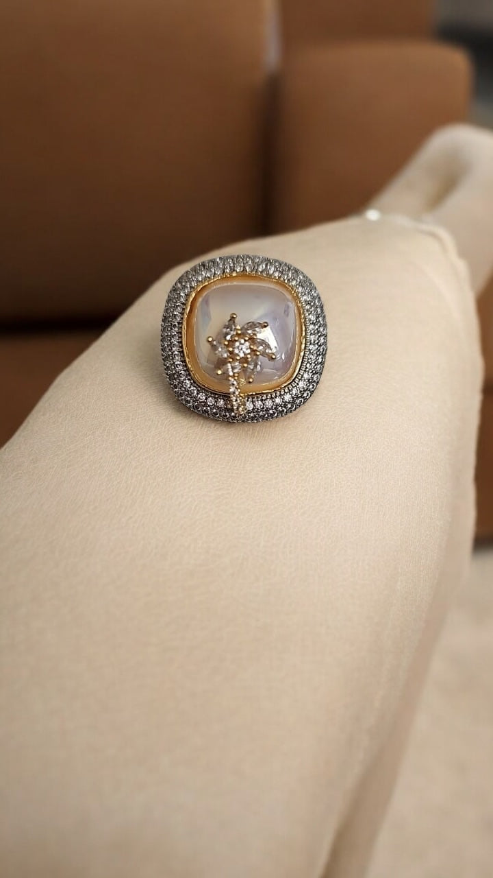 91859 RN Cz Adjustable Ring Moti