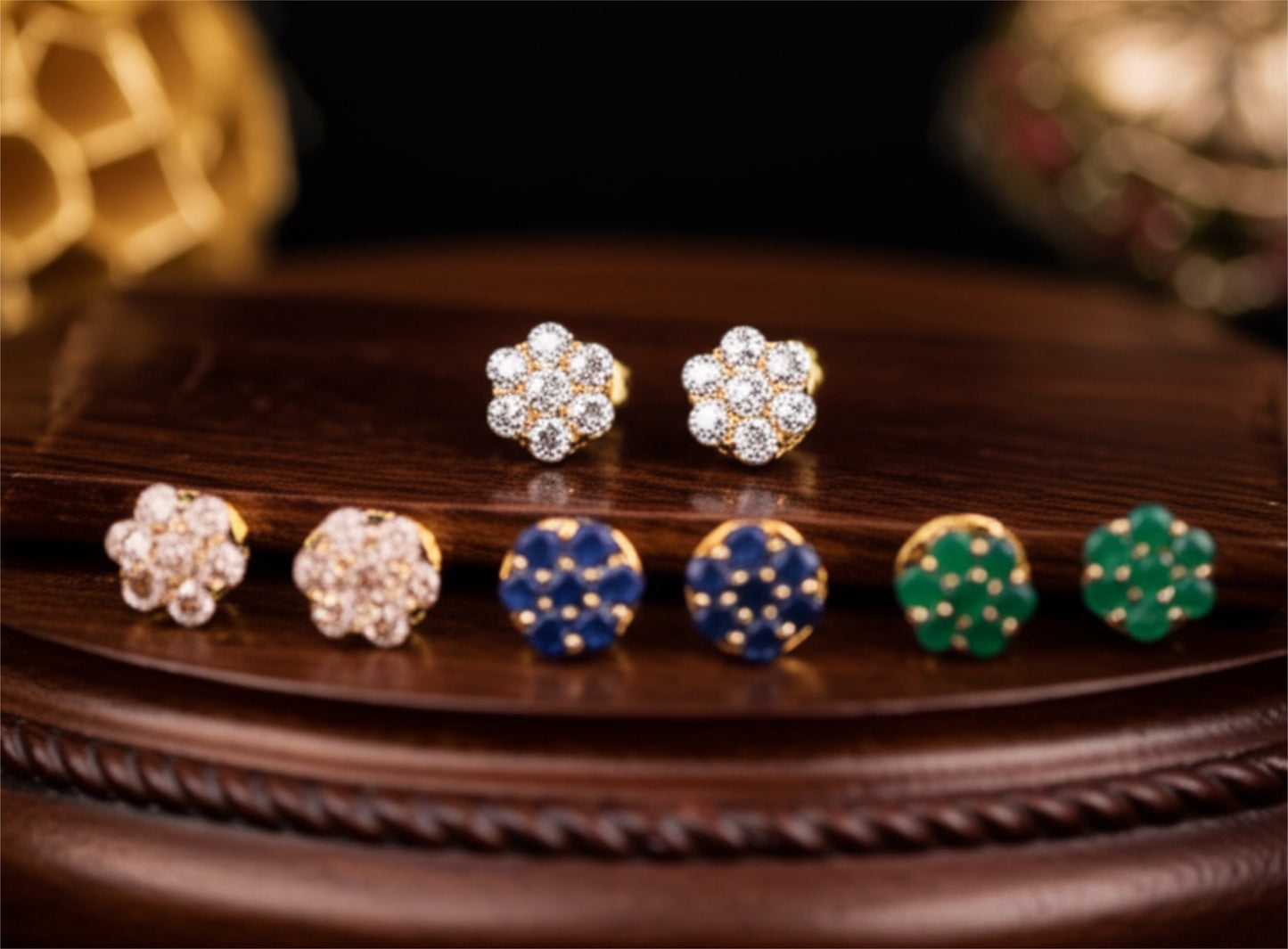 427472 Cubic Zirconia Delicate Tops With Gold Plating