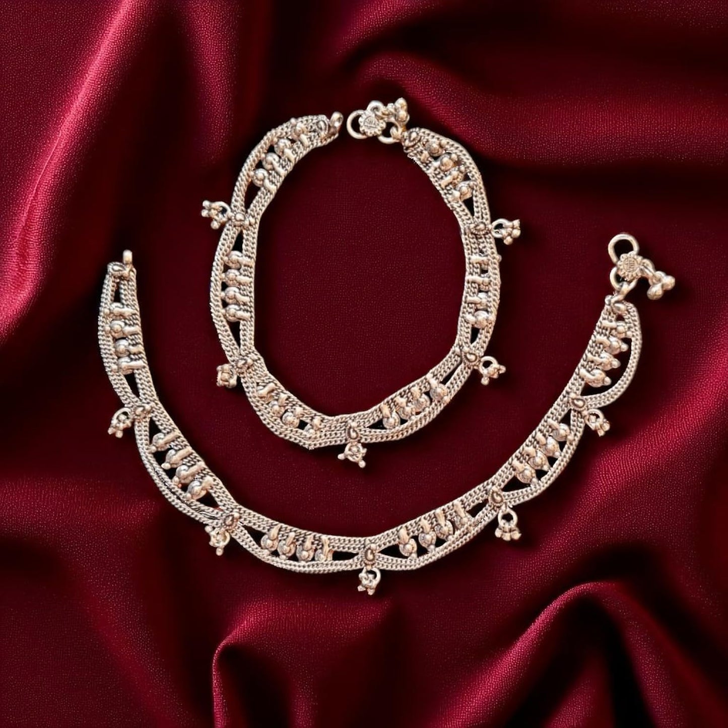 91999-ANO Classic Anklet With Oxidized Plating-Design 3