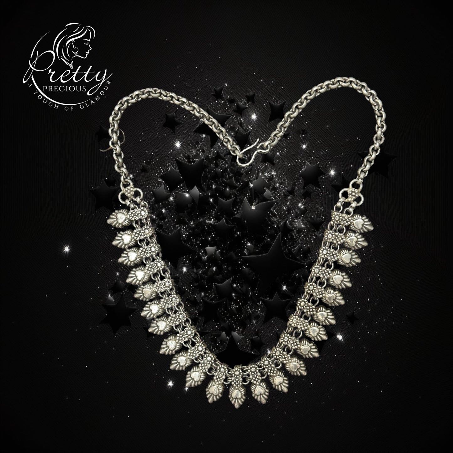804612 Trendy Necklace With Oxidised Plating